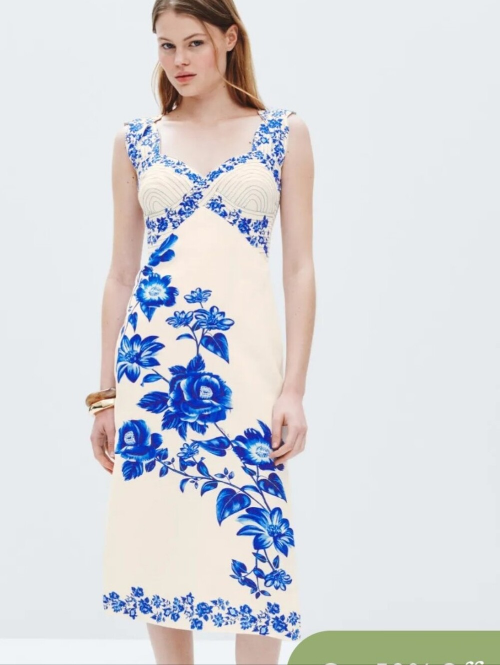 FARM Rio Casade Floral Linen Mididress - Picture 3 of 8